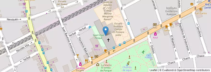 Mapa de ubicacion de Parroquia Nuestra Señora de Caacupé, Caballito en Argentinien, Ciudad Autónoma De Buenos Aires, Buenos Aires, Comuna 6.