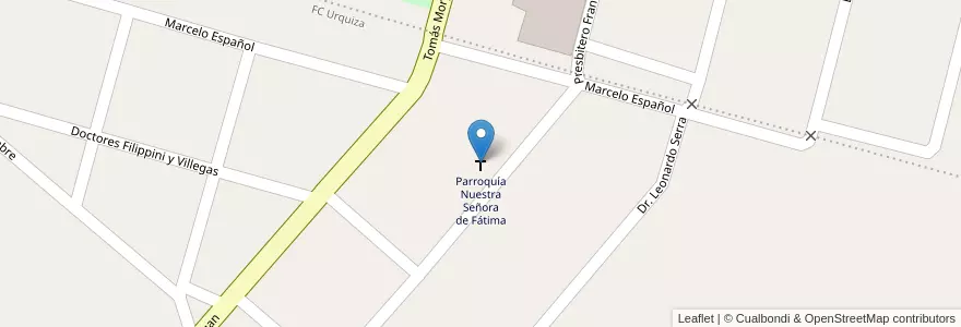 Mapa de ubicacion de Parroquía Nuestra Señora de Fátima en Arjantin, Buenos Aires, Partido De Salto.
