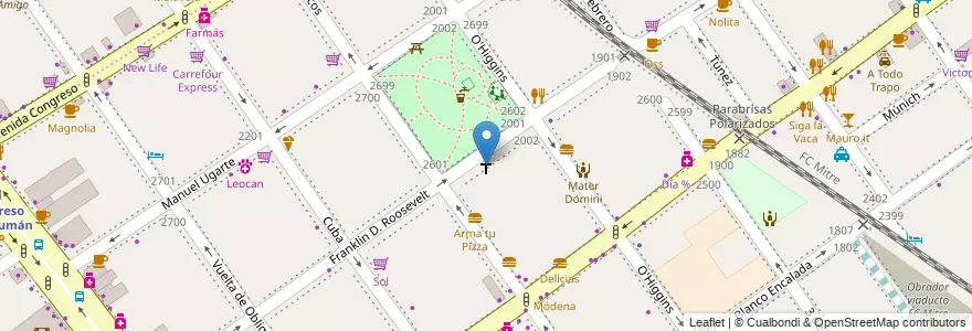 Mapa de ubicacion de Parroquia Nuestra Señora de Fátima, Belgrano en الأرجنتين, Ciudad Autónoma De Buenos Aires, Buenos Aires, Comuna 13.