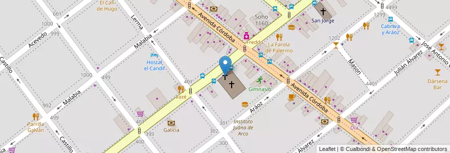 Mapa de ubicacion de Parroquia Nuestra Señora de la Consolación, Villa Crespo en Argentina, Ciudad Autónoma De Buenos Aires, Buenos Aires, Comuna 15.