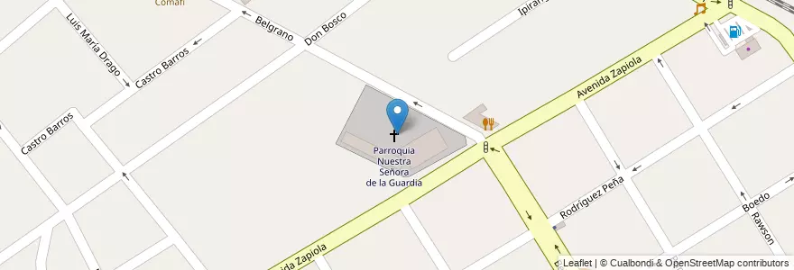 Mapa de ubicacion de Parroquia Nuestra Señora de la Guardia en 阿根廷, 布宜诺斯艾利斯省, Partido De Quilmes, Bernal.