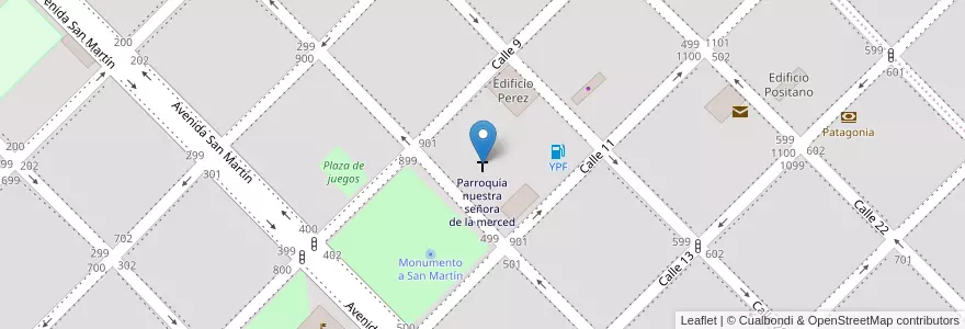 Mapa de ubicacion de Parroquía nuestra señora de la merced en 아르헨티나, La Pampa, Departamento Maracó, Municipio De General Pico.