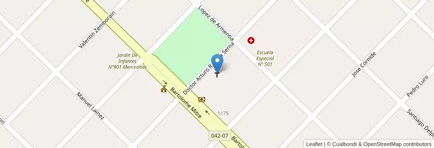 Mapa de ubicacion de Parroquia Nuestra Señora de la Merced en Arjantin, Buenos Aires, Partido De General Lavalle.
