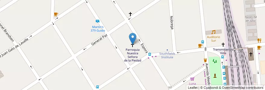 Mapa de ubicacion de Parroquia Nuestra Señora de la Piedad en Argentina, Buenos Aires, Partido De Lomas De Zamora, Temperley.