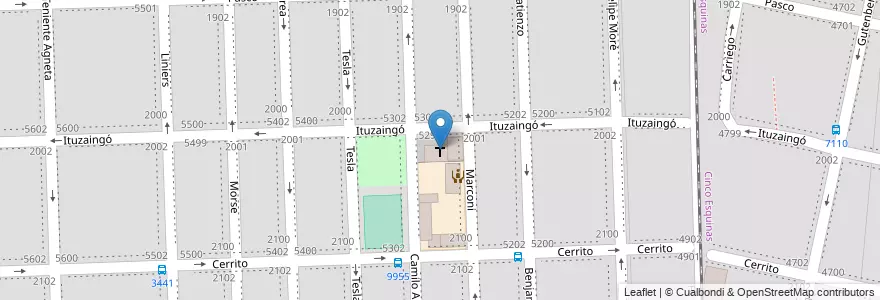 Mapa de ubicacion de Parroquia Nuestra Señora de la Rocca en アルゼンチン, サンタフェ州, Departamento Rosario, Municipio De Rosario, ロサリオ.