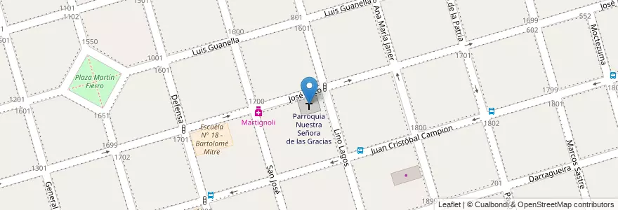 Mapa de ubicacion de Parroquia Nuestra Señora de las Gracias en Argentine, Province De Buenos Aires, Partido De La Matanza, Aldo Bonzi.