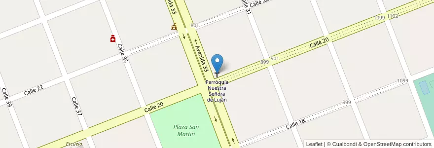 Mapa de ubicacion de Parroquia Nuestra Señora de Luján en Arjantin, Buenos Aires, Partido De Necochea.