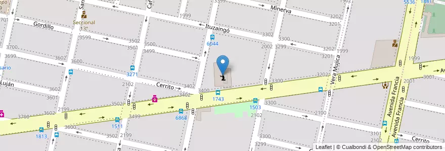 Mapa de ubicacion de Parroquia Nuestra Señora de Luján en Argentinien, Santa Fe, Departamento Rosario, Municipio De Rosario, Rosario.