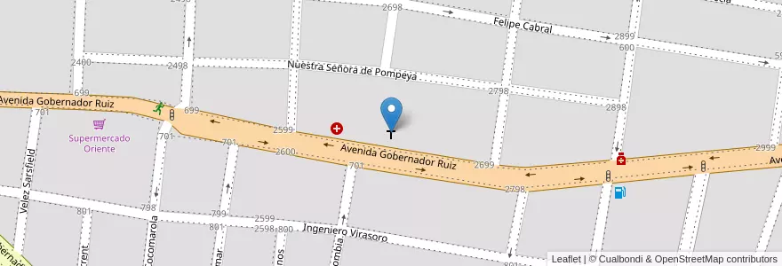 Mapa de ubicacion de Parroquia Nuestra Señora de Pompeya en Argentinien, Corrientes, Departamento Capital, Corrientes, Corrientes.
