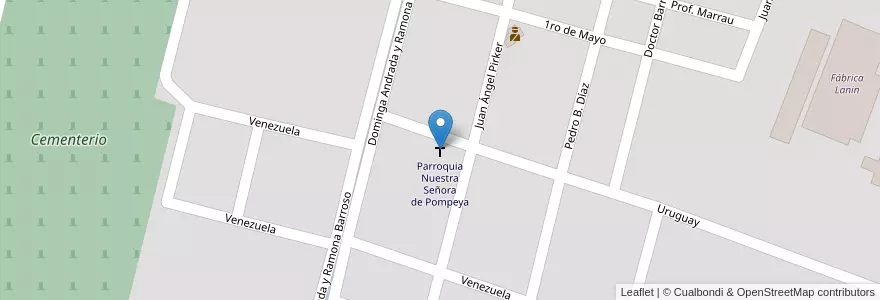 Mapa de ubicacion de Parroquia Nuestra Señora de Pompeya en الأرجنتين, San Luis, General Pedernera, Villa Mercedes, Municipio De Villa Mercedes.
