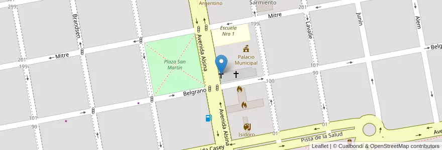 Mapa de ubicacion de Parroquia Nuestra Señora del Carmen en Argentina, Buenos Aires, Partido De Coronel Suárez, Coronel Suárez.