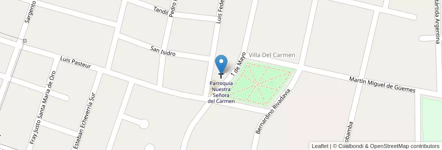 Mapa de ubicacion de Parroquia Nuestra Señora del Carmen en آرژانتین, San Juan, شیلی, Rivadavia, Rawson.