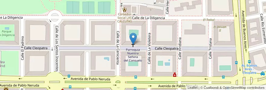 Mapa de ubicacion de Parroquia Nuestra Señora del Consuelo en إسبانيا, منطقة مدريد, منطقة مدريد, Área Metropolitana De Madrid Y Corredor Del Henares, مدريد.