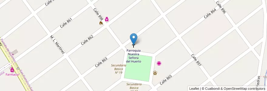 Mapa de ubicacion de Parroquia Nuestra Señora del Huerto en Arjantin, Buenos Aires, Partido De Quilmes, San Francisco Solano.