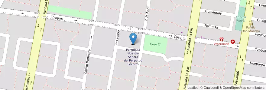 Mapa de ubicacion de Parroquia Nuestra Señora del Perpetuo Socorro en Argentine, Corrientes, Departamento Capital, Corrientes, Corrientes.