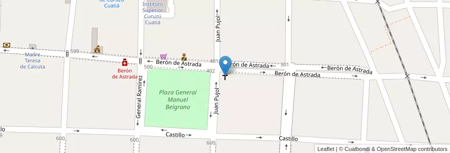 Mapa de ubicacion de Parroquia Nuestra Señora del Pilar en アルゼンチン, コリエンテス州, Departamento Curuzú Cuatiá, Municipio De Curuzú Cuatiá.