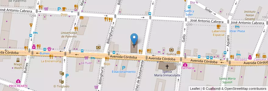 Mapa de ubicacion de Parroquia Nuestra Señora del Valle, Recoleta en Argentine, Ciudad Autónoma De Buenos Aires, Comuna 2, Buenos Aires.
