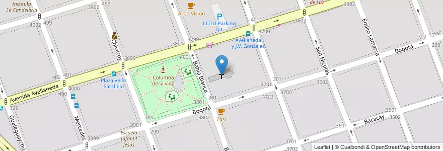 Mapa de ubicacion de Parroquia Nuestra Sra. de La Candelaria, Floresta en الأرجنتين, Ciudad Autónoma De Buenos Aires, Buenos Aires, Comuna 10.
