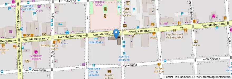 Mapa de ubicacion de Parroquia Nuestra Sra de la Rabida, Montserrat en アルゼンチン, Ciudad Autónoma De Buenos Aires, Comuna 1, ブエノスアイレス.
