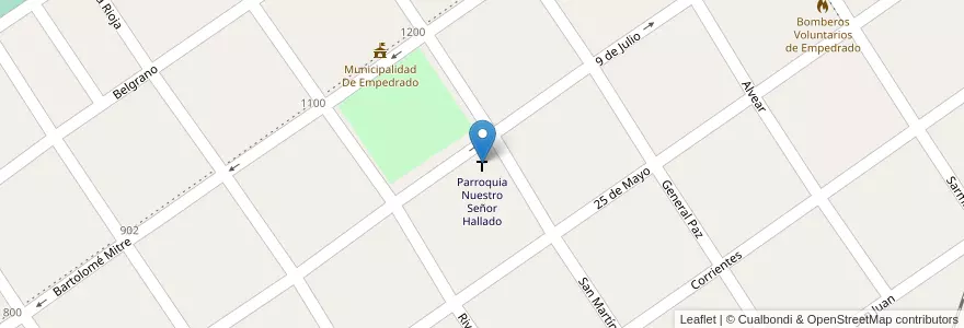Mapa de ubicacion de Parroquia Nuestro Señor Hallado en آرژانتین, Corrientes, Departamento Empedrado, Municipio De Empedrado.
