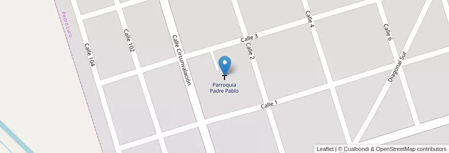 Mapa de ubicacion de Parroquia Padre Pablo en Аргентина, Буэнос-Айрес, Partido De Villarino.