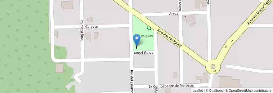 Mapa de ubicacion de Parroquia Sagrada Familia en Аргентина, Misiones, Departamento Montecarlo, Municipio De Montecarlo, Montecarlo.