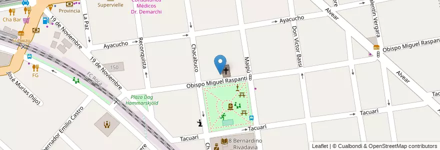 Mapa de ubicacion de Parroquia Sagrado Corazón de Jesús en アルゼンチン, ブエノスアイレス州, Partido De Morón, Haedo.