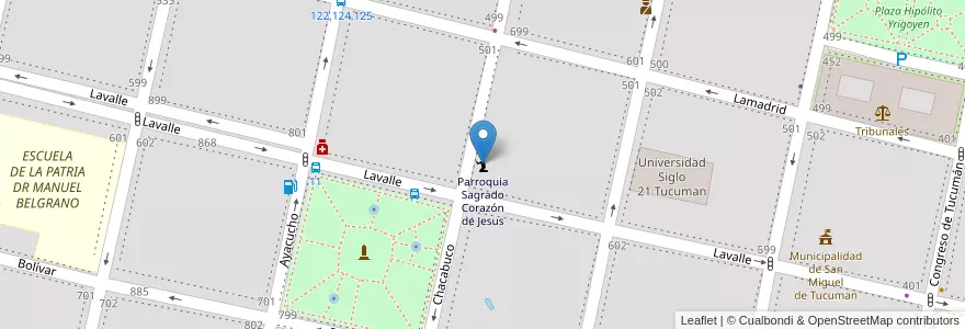 Mapa de ubicacion de Parroquia Sagrado Corazón de Jesus en Argentine, Tucumán, San Miguel De Tucumán, Departamento Capital, San Miguel De Tucumán.