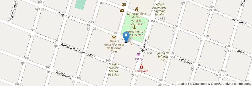 Mapa de ubicacion de Parroquia San Andrés Apóstol en Arjantin, Buenos Aires, Partido De San Andrés De Giles.