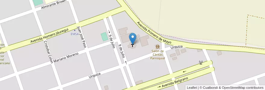 Mapa de ubicacion de Parroquia San Andrés Apóstol en アルゼンチン, ミシオネス州, Departamento General Manuel Belgrano, Municipio De Comandante Andresito, Comandante Andresito.