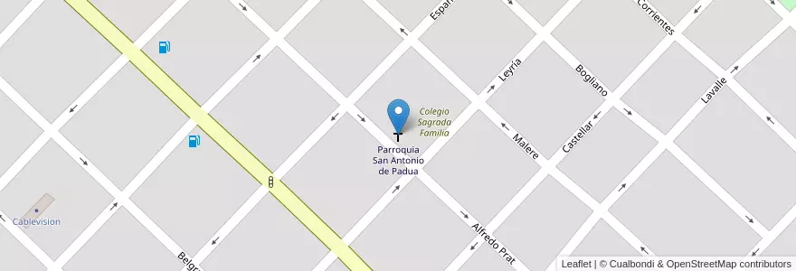 Mapa de ubicacion de Parroquia San Antonio de Padua en Argentinië, Buenos Aires, Partido De Azul.