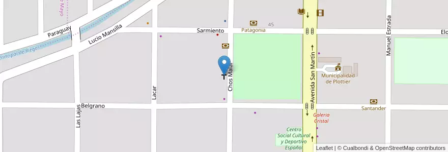 Mapa de ubicacion de Parroquia San Antonio de Padua en アルゼンチン, チリ, ネウケン州, Departamento Confluencia, Municipio De Plottier, Plottier.