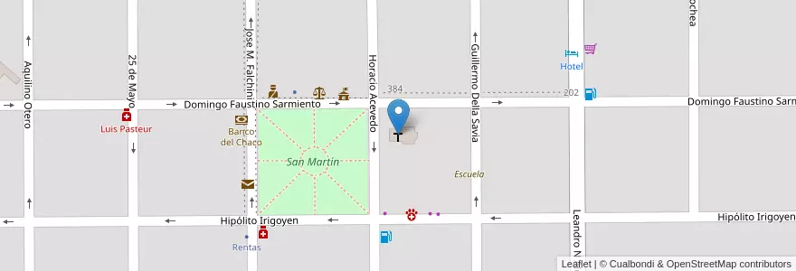 Mapa de ubicacion de Parroquia San Antonio de Padua en Argentinien, Chaco, Departamento Fray Justo Santa María De Oro, Municipio De Santa Sylvina, Santa Sylvina.