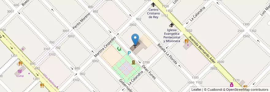 Mapa de ubicacion de Parroquia San Cayetano en アルゼンチン, ブエノスアイレス州, Partido De San Isidro, Partido De General San Martín, Villa Adelina.