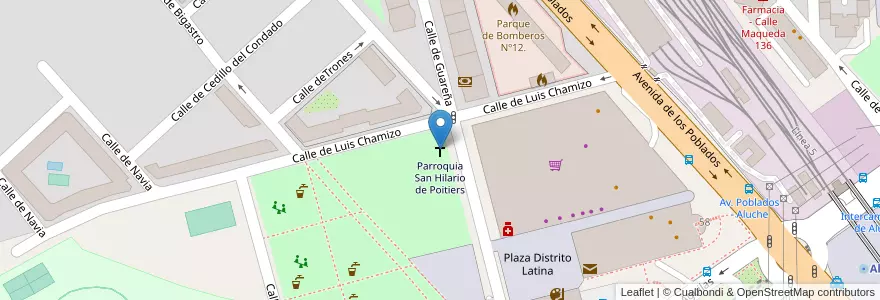 Mapa de ubicacion de Parroquia San Hilario de Poitiers en 스페인, Comunidad De Madrid, Comunidad De Madrid, Área Metropolitana De Madrid Y Corredor Del Henares, 마드리드.