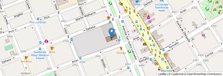 Mapa de ubicacion de Parroquia San Isidro Labrador, Saavedra en Arjantin, Ciudad Autónoma De Buenos Aires, Buenos Aires.