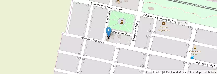 Mapa de ubicacion de Parroquia San Jerónimo en 阿根廷, Santa Fe, Departamento San Lorenzo, Municipio De San Jerónimo Sud, San Jerónimo Sud.