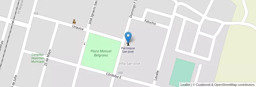 Mapa de ubicacion de Parroquia San José en Аргентина, Сальта, San José De Metán, Municipio De Metán, Metán.
