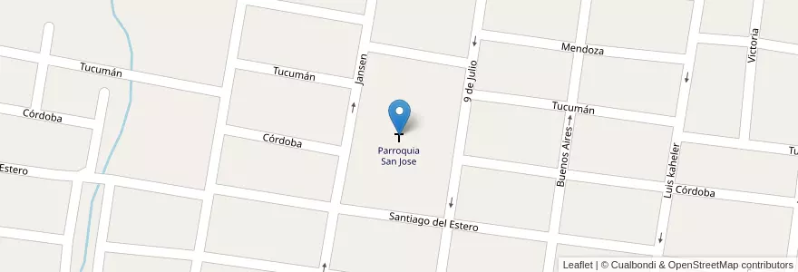 Mapa de ubicacion de Parroquia San Jose en 阿根廷, 恩特雷里奥斯省, Departamento Paraná, Distrito Espinillo, Crespo.