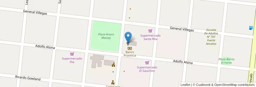 Mapa de ubicacion de Parroquia San José en Arjantin, Buenos Aires, Partido De General Pinto.