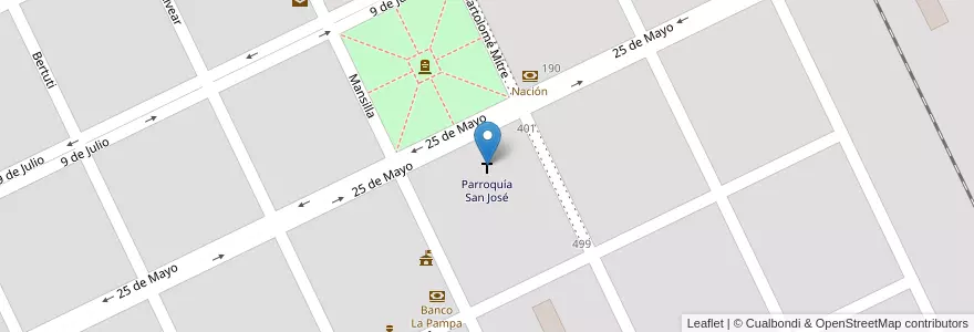 Mapa de ubicacion de Parroquía San José en Аргентина, Ла-Пампа, Departamento Quemú Quemú, Municipio De Quemú Quemú, Quemu Quemu.