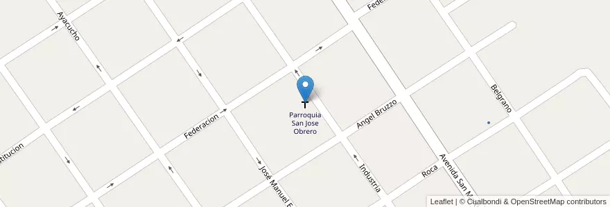 Mapa de ubicacion de Parroquia San Jose Obrero en 阿根廷, Corrientes, Departamento Bella Vista, Municipio De Bella Vista.
