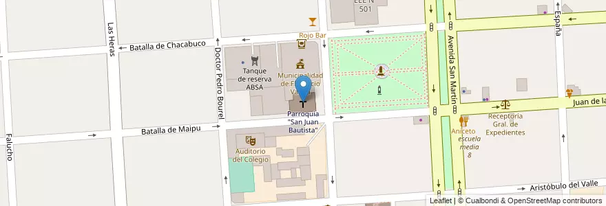 Mapa de ubicacion de Parroquia "San Juan Bautista" en Argentinië, Buenos Aires, Partido De Florencio Varela, Florencio Varela.