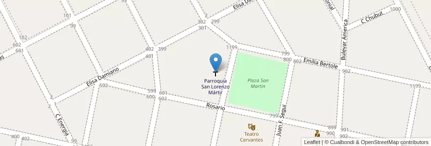 Mapa de ubicacion de Parroquia San Lorenzo Mártir en Arjantin, Santa Fe, Departamento San Martín, Municipio De El Trébol.