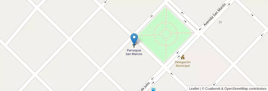 Mapa de ubicacion de Parroquia San Marcos en Argentinië, Buenos Aires, Partido De Tres Arroyos.