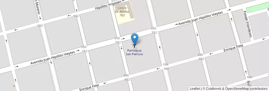 Mapa de ubicacion de Parroquia San Patricio en アルゼンチン, ブエノスアイレス州, Partido De San Antonio De Areco, San Antonio De Areco.