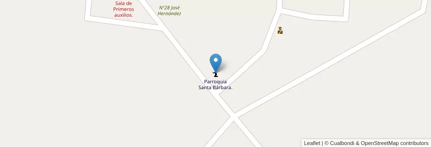 Mapa de ubicacion de Parroquia Santa Bárbara. en Аргентина, Междуречье, Departamento Islas Del Ibicuy, Distrito Ibicuy, Puerto Ibicuy.