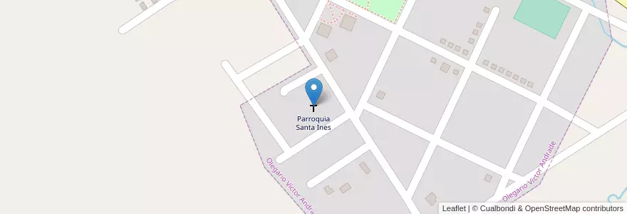 Mapa de ubicacion de Parroquia Santa Ines en アルゼンチン, ミシオネス州, Departamento Leandro N. Alem, Municipio De Olegario Víctor Andrade, Olegario Víctor Andrade.