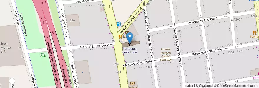 Mapa de ubicacion de Parroquia Santa Lucía, Barracas en الأرجنتين, Ciudad Autónoma De Buenos Aires, Comuna 4, Buenos Aires.