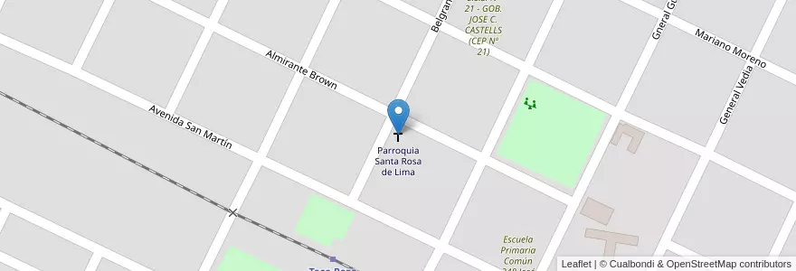 Mapa de ubicacion de Parroquia Santa Rosa de Lima en الأرجنتين, Chaco, Almirante Brown, Taco Pozo, Taco Pozo.